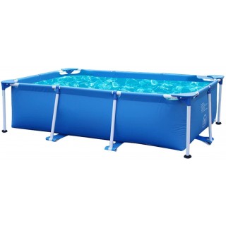 YOT Swimming Pool Framed Rectangle Family Outdoor Metal Frame Above Ground Swimming Pools with Repair Kit Easy Assembly Fit for Adults Children Patio Lawn Garden (Size : 7.24.91.9ft)