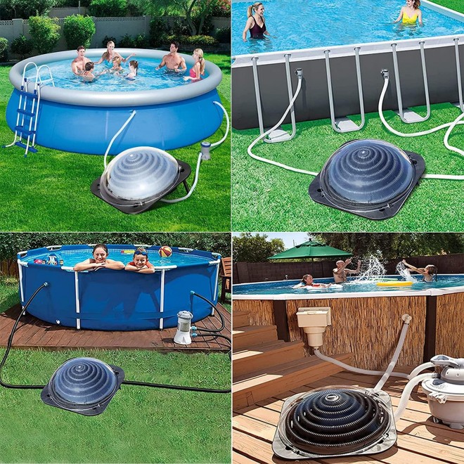 BJYX Solar Thermal Water Heater Dome with Complete Accessories, Solar Pool Heater Above Ground Domed Solar Powered Swimming Pool Heater Contour Pool Heating Coil