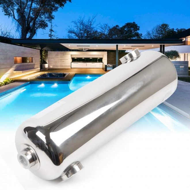 DYRABREST Pool Heat Exchanger Tube Shell Heat Exchanger 304 Stainless Steel Heat Exchanger (260K Reverse Side)