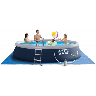 Intex 26165VM Easy Set 15-Foot x 42-inch Portable Inflatable Home Outdoor Above Ground Round Swimming Pool with Ladder, 1000 GPH Filter Pump, & Cover