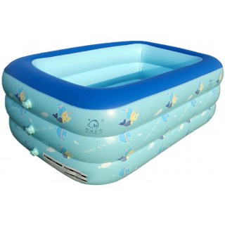 RGRE Inflatable Pool 103x69x24 Inch, Blow Up Swimming Pool, Family Full-Size Kiddie Pools, Above Ground Rectangle Lounge Pool, Inflatable Swimming Pools for Kids Adults, for Garden, Outdoor