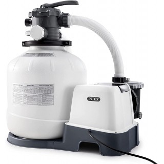 INTEX 26679EG QX2600 Krystal Clear Sand Filter Pump & Saltwater System for Above Ground Pools, 16in