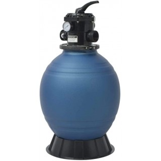FAMIROSA Pool Sand Filter with 6 Position Valve Blue 18 inch