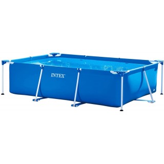 Intex 28273EH 14.75ft x 33In Rectangular Frame Outdoor Easy Assemble Backyard Above Ground Swimming Pool w/Flow Control Valve & Rust Resistant Frame