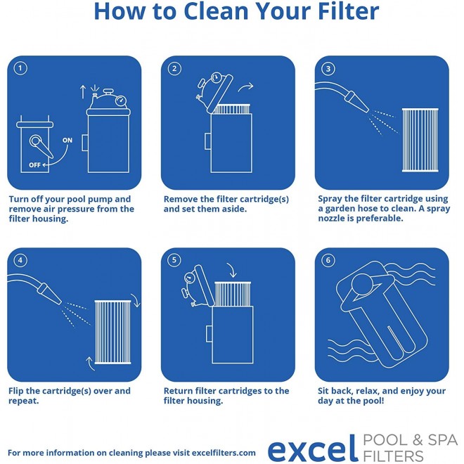 Excel Filters XLS-777 4 Pack Replacement Filter for Hayward Super Star C5000. Also Replaces Unicel C-7495, Filbur FC-1296, Pleatco PA-126