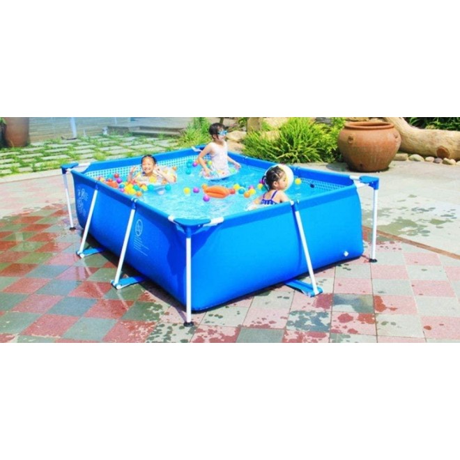 ZHLFDC Wwceem Mink Rectangular Inflatable Swimming Backyard Indoor and Outdoor Swimming Pool Oversized Children's Swimming Pool Home Thickened Adult Bracket Pool Inflatable