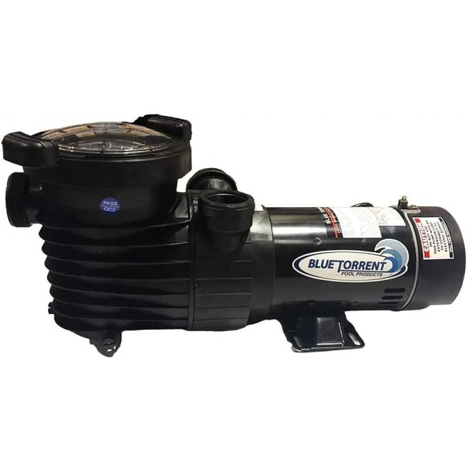 Blue Torrent Pool Products Single 1.5HP Speed Dual Port Flow Force Replacement Pump for Above Ground Pools with On/Off Switch