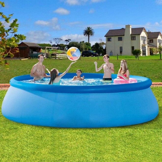 Inflatable Swimming Pools Above Ground - 14ft x 33in Blow Up Full-Sized Round Outdoor Kiddie Pools for Kids, Toddlers, Infant & Baby Easy Set Adults Pool for Backyard, Garden, Summer Water Party