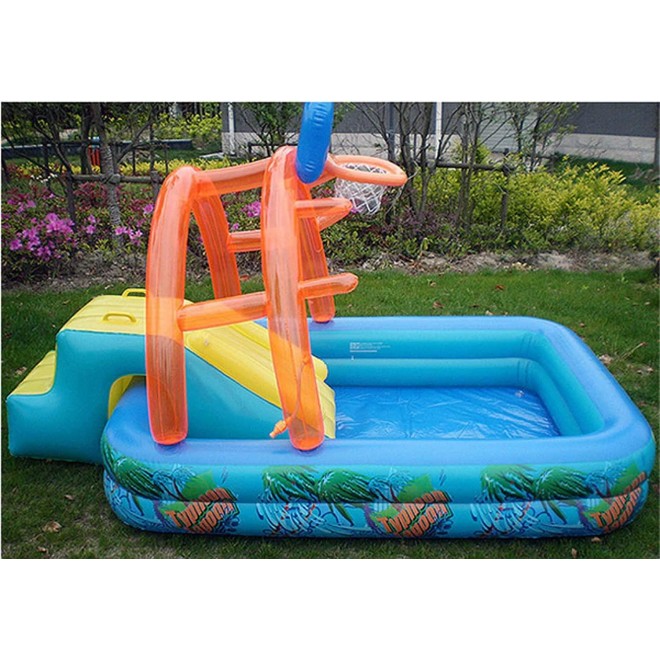 FDSAD Inflatable Basketball Play Pool,Splash Dunk Pool,Kiddie Pools, Paddling Pools PVC Inflatable Baby Spa Pool with Basketball Hoop