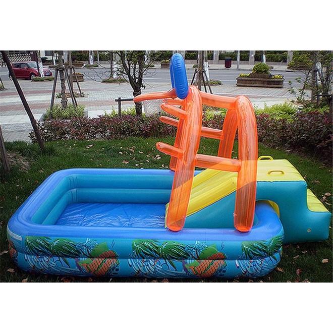 FDSAD Inflatable Basketball Play Pool,Splash Dunk Pool,Kiddie Pools, Paddling Pools PVC Inflatable Baby Spa Pool with Basketball Hoop