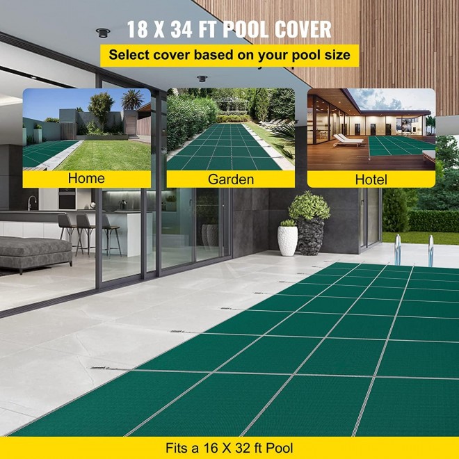 Happybuy ft 16x32 Pool Safety Cover, Green