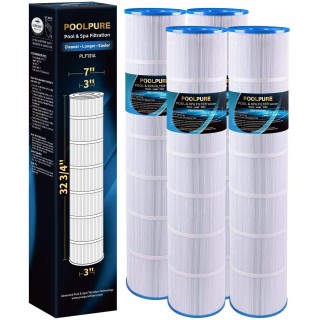 POOLPURE PLF131A Pool Filter Replaces Pleatco PA131-PAK4, Hayward CX1280XRE, SwimClear C5020, Unicel C-7494, Filbur FC-1227, FC-6435, C5025, C5030, 4 X 131 sq. ft. Filter Cartridge 4 Pack