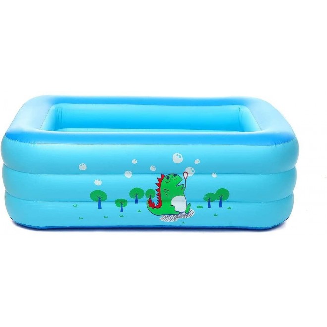 YBAMZQ Inflatable Paddling Pool,150Cm Giant Inflatable Deep Pool, Family Rectangle Swimming Pool with Inflatable Soft Floor for Backyard, Garden, Indoor