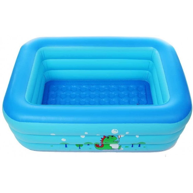 YBAMZQ Inflatable Paddling Pool,150Cm Giant Inflatable Deep Pool, Family Rectangle Swimming Pool with Inflatable Soft Floor for Backyard, Garden, Indoor