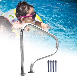 SYCARPET Swimming Pool Handrails, 304 Stainless Steel Safety Grips Complete Accessories Pool Ladder Spa Handrails for Inground Pool Entry(1pcs)