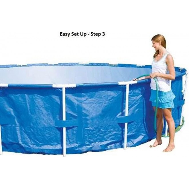 Bestway 15 Foot x 48 Inch Durable Steel Pro Frame Above Ground Pool with Repair Patch Kit and FlowClear 1000 GPH Cartridge Filter Pump