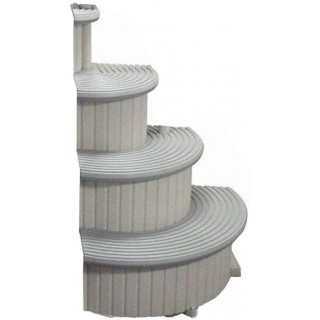 Confer CCX-ADD 4-Step Above Ground Swimming Pool Entry Steps Curved Add-on, Gray