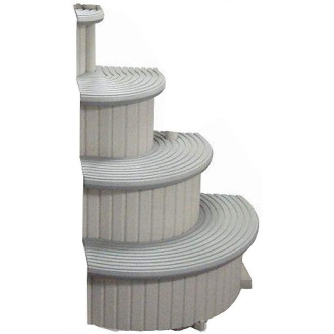 Confer CCX-ADD 4-Step Above Ground Swimming Pool Entry Steps Curved Add-on, Gray