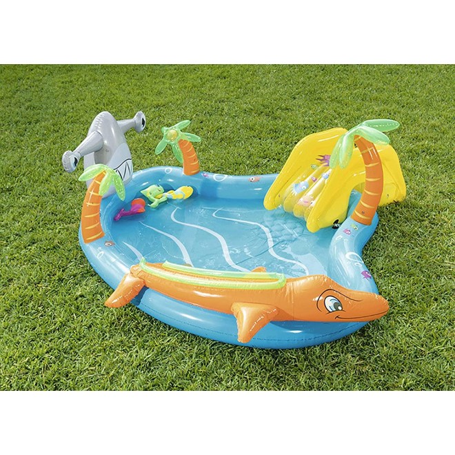 YYFGJCC Children's Inflatable Swimming Pool with Water Spray,Kids Paddling Pool with Slide,Summer Toys,Family Pool for Outdoor,280x257x87 cm,for Children Toddlers Boys Girls and Adults