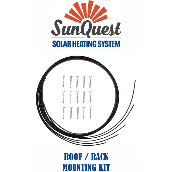 Sunquest Economy Pool Heater Panel - 1 (2ft x 10ft) collector w/ Roof/Rack & Add on Kit - Solar Water Heater for Above Ground & Seasonal Pools - DIY-Tube on Web Design-UV Resistant