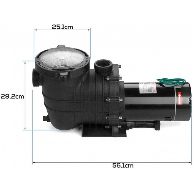 CLIENSY 2.0 HP Dual Voltage in/Above Ground Swimming Pool Pump with Strainer Basket