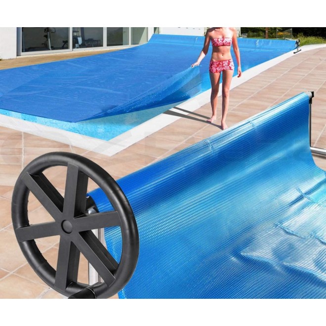 VINGLI Swimming Pool Cover Reel Set Inground Pool Cover Solar Blanket Roller Reel, Up to 21-Feet Wide x 40-Feet Length