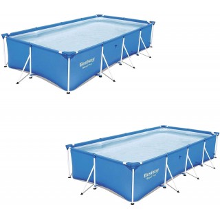 Bestway Steel Pro 13ft x 7ft x 32in Rectangular Frame Above Ground Pool (2 Pack)