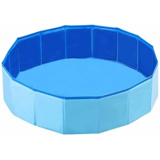 Dog Pool, Foldable Pet Pool Portable Pet Bath Tub Kiddie Outdoor Swimming Pool for Large Dogs or Cats and Kids (Blue 120x30 cm)