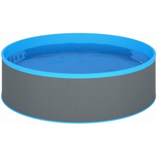 Tidyard Splasher Pool with Steel Frame and PVC Liner Outdoor Above Ground Pool Gray for Backyard, Garden, Outdoor Furniture 137.8 x 35.4 Inches (Diameter x H)