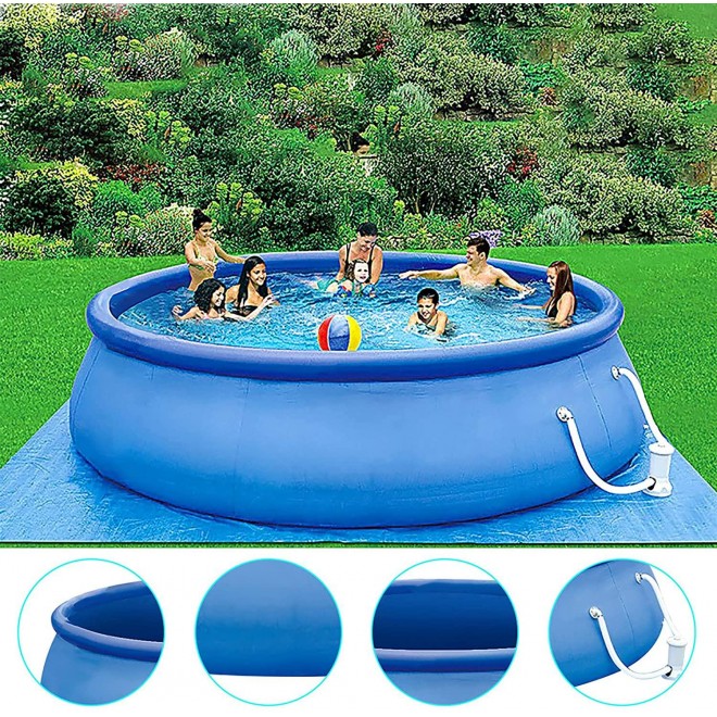 Summer Family Swimming Pool for Kids & Adults - 15ft x 33in Quick Set Inflatable Lounge Pool Above Ground Swimming Pool with Filter Pump for Kiddie/Toddler Use in Garden, Backyard Outdoor Pool