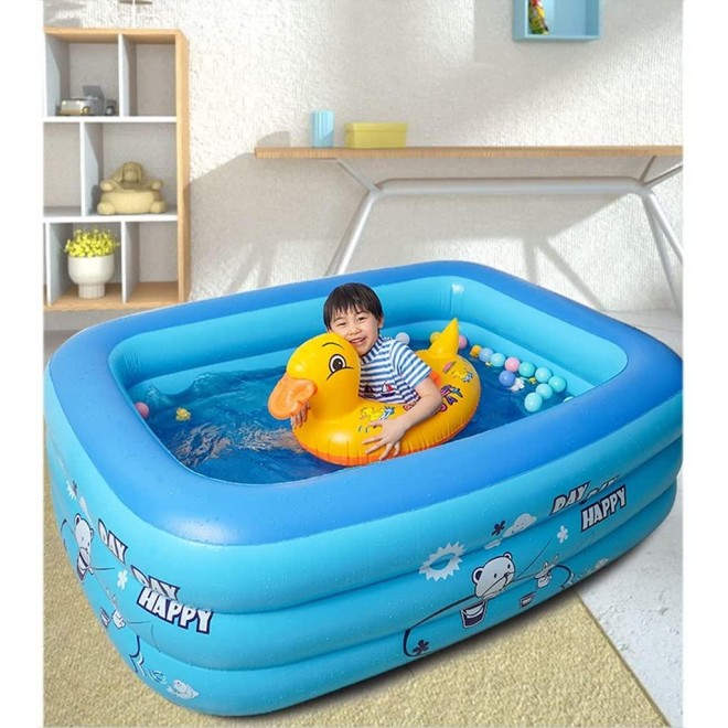 XIAOQIU Inflatable Pool Outdoor Inflatable Swimming Pool Full-Sized Above Ground Kiddle Family Lounge Pool for Backyard Garden Party Paddling Pool (Size : 150x108x48cm)