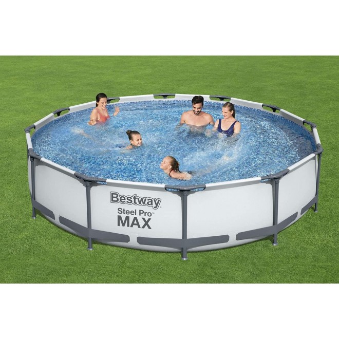 Bestway Steel Pro 12ft x 30in Frame Above Ground Pool Set with Pump