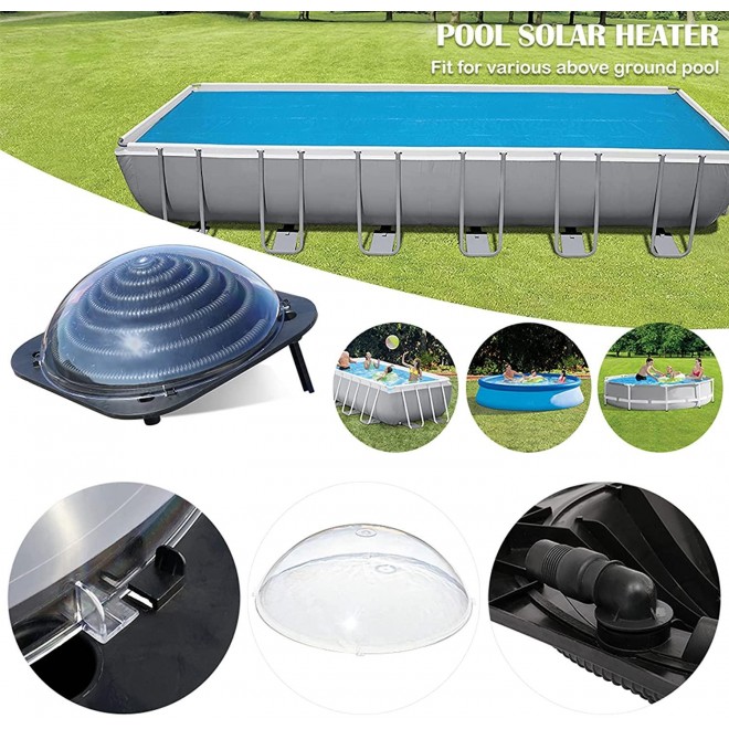 BJYX Solar Dome Swimming Pool Heater Above Ground, Pool Solar Heater Set, Sun Heater Kit with Complete Accessories