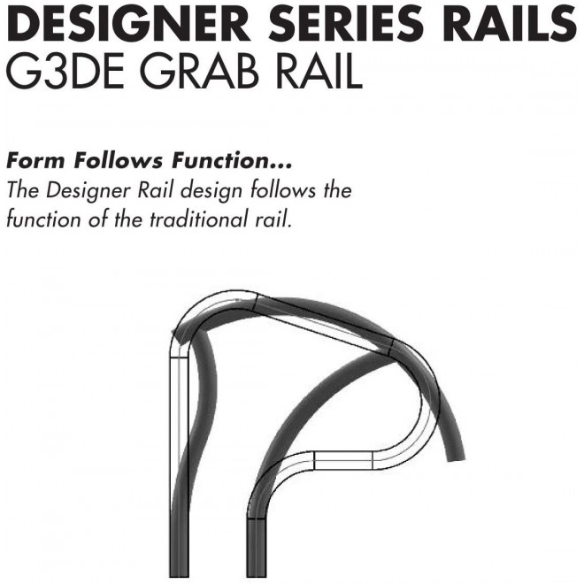 Inter-Fab DR-G3DE065-SINGLE Economy Stainless Steel Pool Grab Rail Ladder (Single) Designer handrail