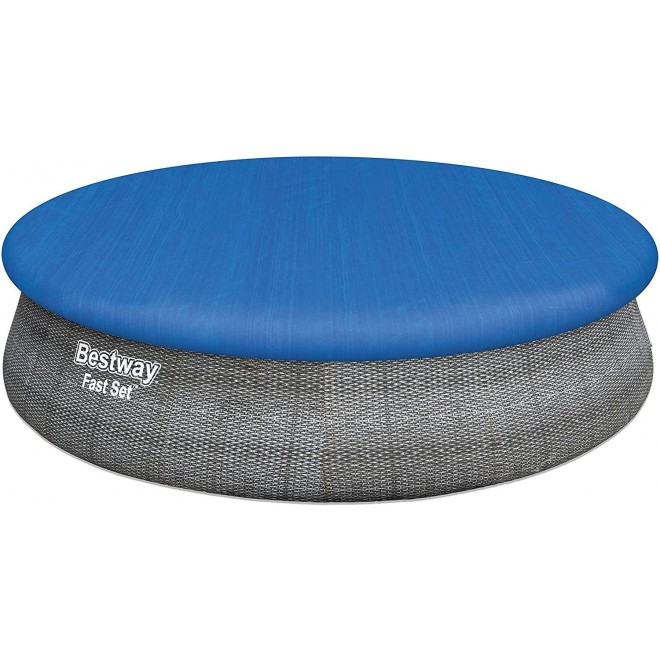Bestway 57371E Fast 15’ x 42” Round Inflatable Set Above Ground Pool, Rattan