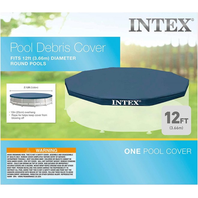 Intex 12 x 2.5 Foot Metal Frame Above Ground Pool with Filter and Accessories