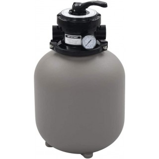 Festnight 1849 GPH Pool Sand Filter Multiport Valve with 4 Positions for Above Inground Swimming Pools Suitable for Pool Pumps of 1 HP Gray 13.8 x 24.6 Inches (Diam. x H)