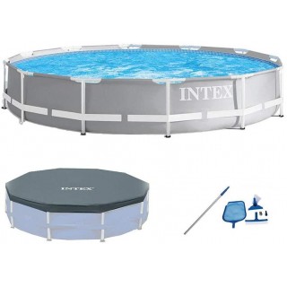 Intex 26711EH 12ft x 30in Prism Above Ground Pool Set w/Cover & Maintenance Kit