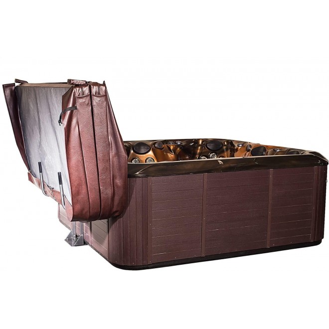 Hot Tub Spa Cover Lift & Storage Caddy Heavy-Duty Top Lifter and Valet with Slide-Under Mounting Plate