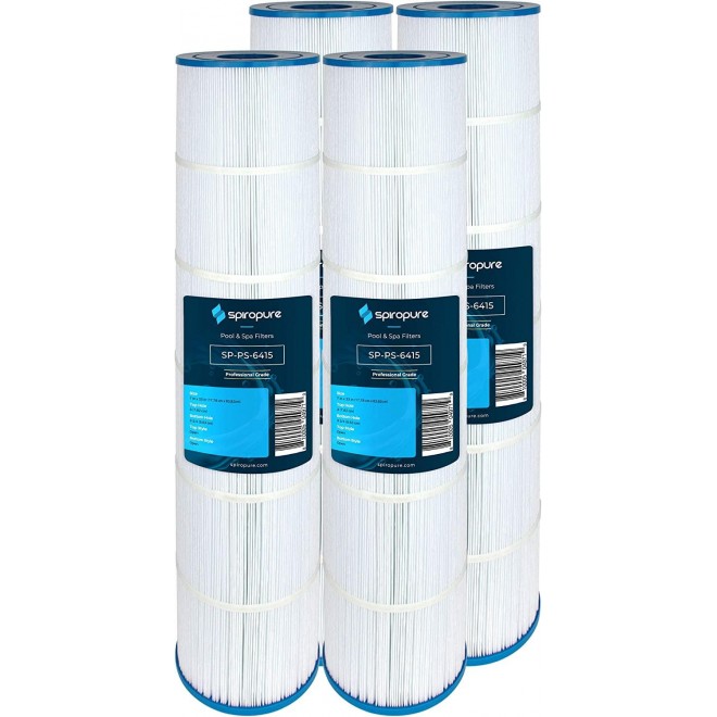 SpiroPure Replacement for Pleatco PJAN145 Jandy CL580 CV580 R0357900 Unicel C-7482 Filbur FC-0820 Hot Tub Spa Pool Filter Replacement Cartridge (Case of 4)