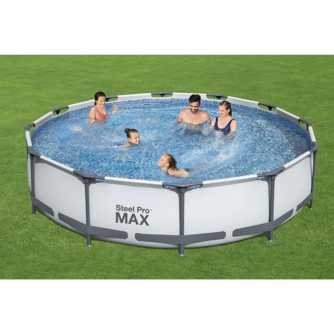 Swimming Pool Set - Metal Frame Swimming Pool Kit, Easy to Install (10' x 30