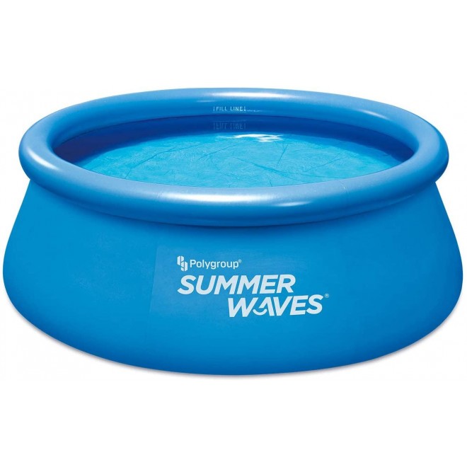 Summer Waves P1000830A156 Quick Set 8ft x 30in Inflatable Ring Round Above Ground Swimming Pool Set with Filter Pump and Type 1 Filter Cartridge