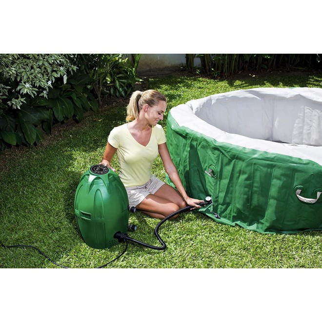 Coleman SaluSpa Inflatable Hot Tub Spa, Green & White & Intex PureSpa Headrest