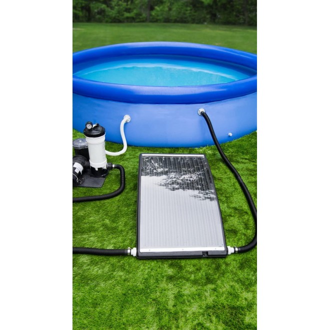 Poolmaster 59026 Heater Slim Line Above-Ground Solar Power Swimming Pool Water Heat, 43” Long x 27” Wide, Black