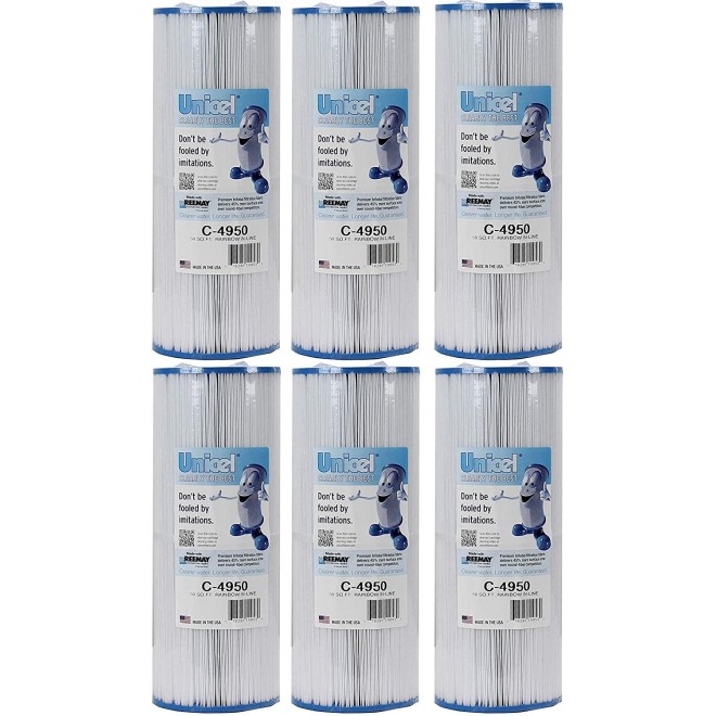 Unicel C-4950 Hot Tub and Spa 50 Sq. Ft. Replacement Filter Cartridge for C-4326 and C-4625 cartridges (6 Pack)