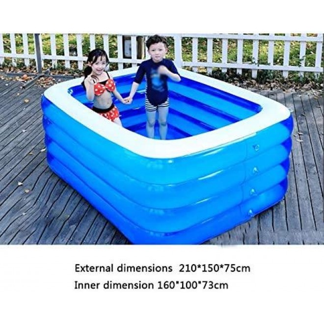 YYDD Inflatable Swimming Pool for Kids Family Interaction Summer Pool Party PVC Material Smooth Edges Without Burrs Outdoor, Garden, Backyard Portable 210x150x75 cm Summer Family Playing Water