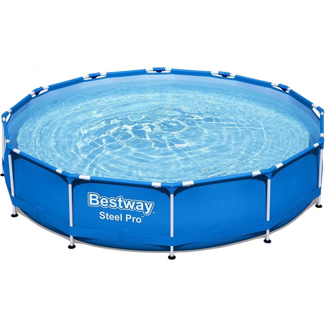 Bestway 56680 Steel Pro, 12ft x 30in, Above Ground Round Frame Pool Set | for Kids & Adults