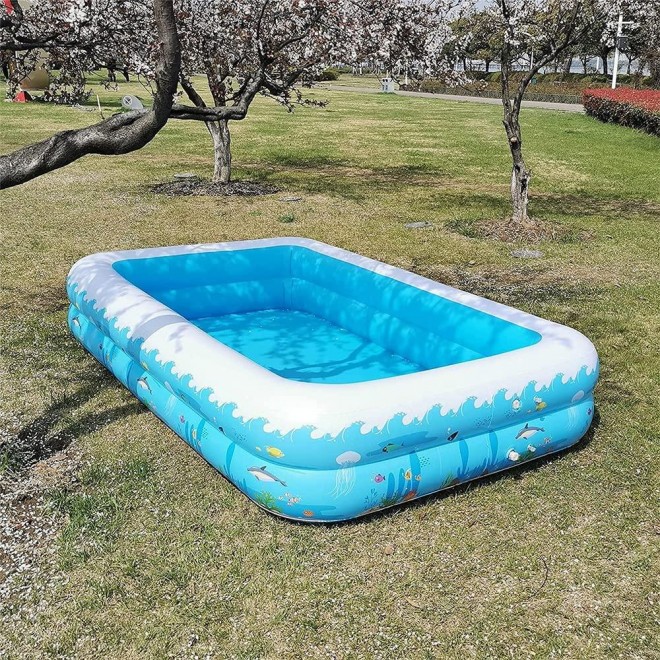 ZIZAVA Kids Inflatable Swimming Pool 118 x 69 in, Printed Thickened Paddling Pool, Suitable for Outdoor, Garden, Backyard, Summer Water Parties, Easy to Place and fold
