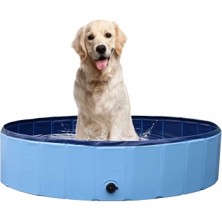 Dog Pool, Foldable Pet Pool Portable Pet Bath Tub Kiddie Outdoor Swimming Pool for Large Dogs or Cats and Kids (02)