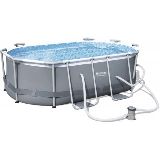 Bestway Power Steel Oval Frame Above Ground Swimming Pool (9'10